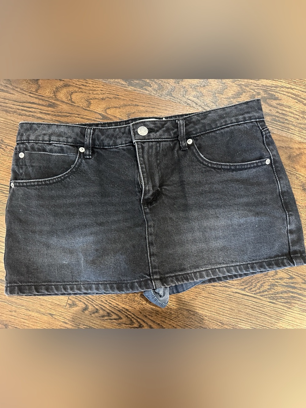 Garage Black Woman’s Jean skirt with shorts under